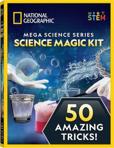National Geographic Science Magic Kit packaging displaying '50 Amazing Tricks' for kids to perform.
